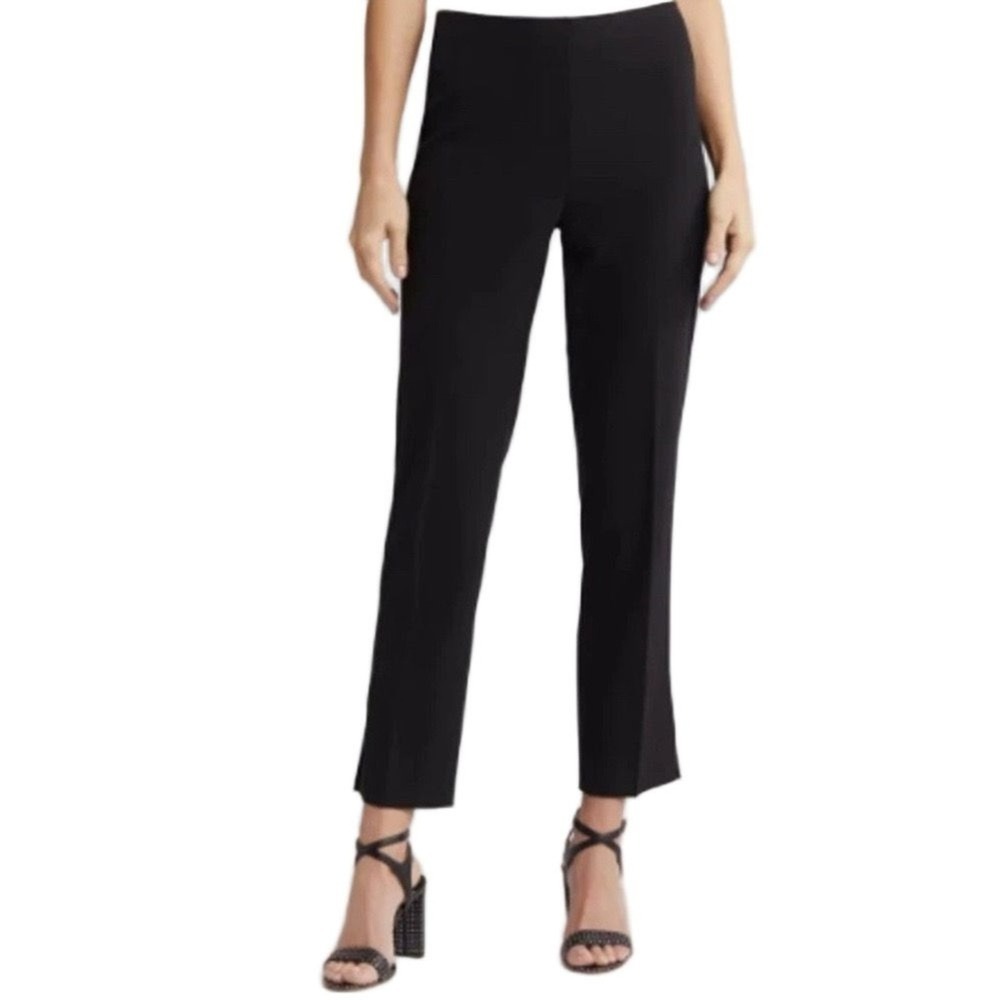 Halogen Dress Pants Black Straight Leg Side Trousers Business Casual Women’s 2